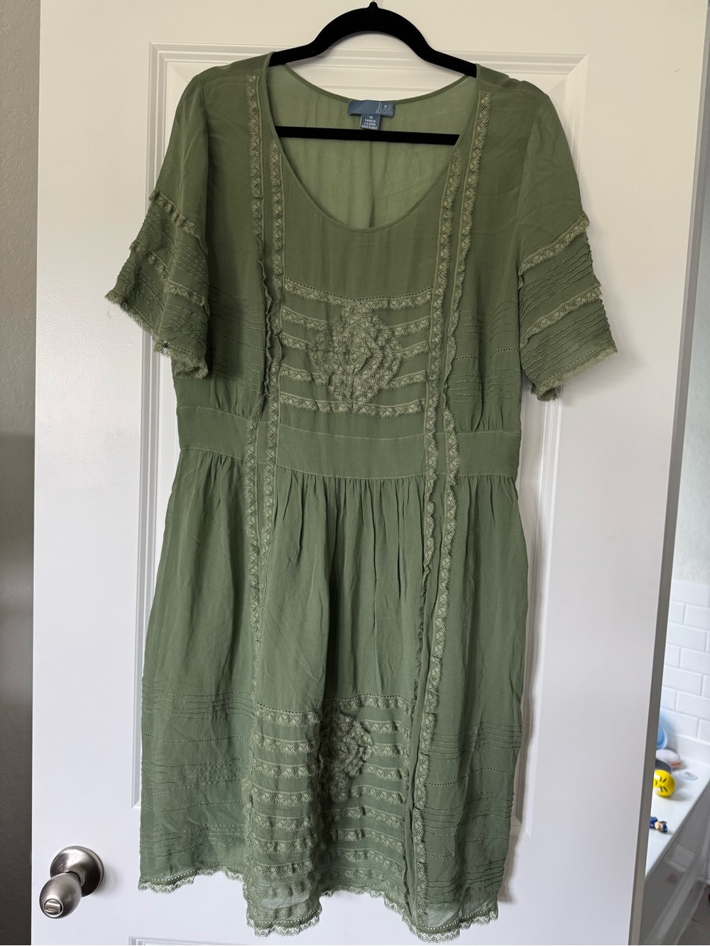 Anthropologie Olive Green Dress